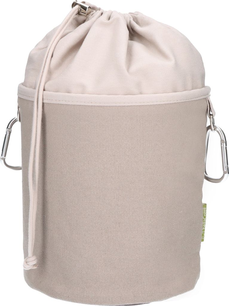 bellaCott Wäscheklammerbeutel Canvas mit 2 Karabinerhaken - Taupe-Grau