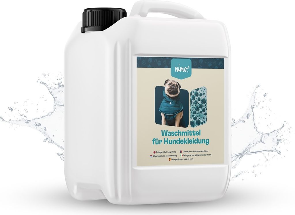 nimo® Waschmittel für Hundebekleidung | ohne Duftstoffe & Produktbild 
