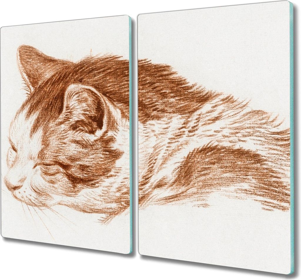 Coloray Hackbrett Küchenbrett Kochplattenabdeckung Schneidebrett Herdabdeckplatte 2x30x52 cm - Katze