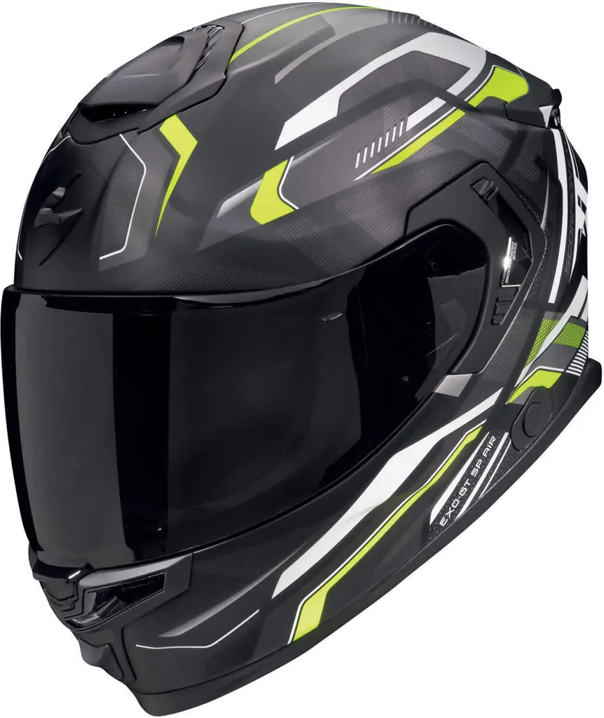 Casque Scorpion Exo-GT SP Air Augusta Noir mat Gris Jaune fluo Taille L
