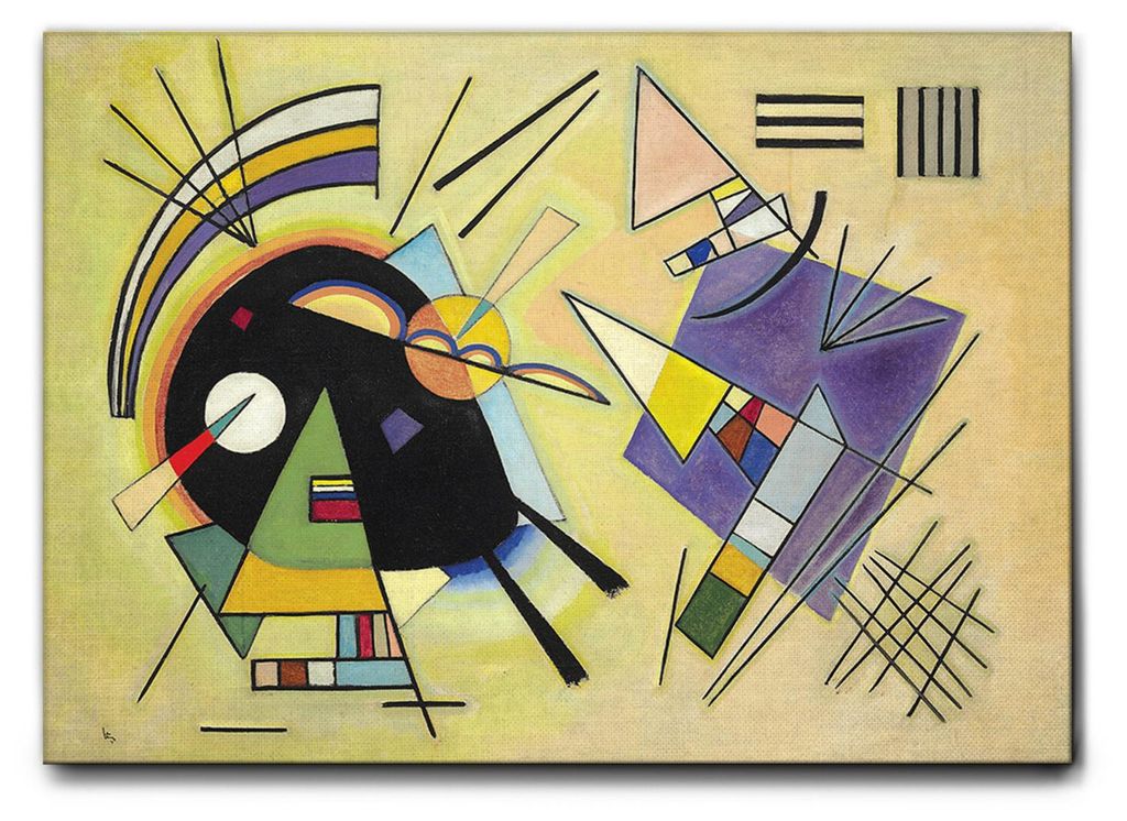 Giallobus - Schwarz und Lila - Vassily Kandinsky - 70L x 50B cm - Bild - Leinwand mit Standardrahmen