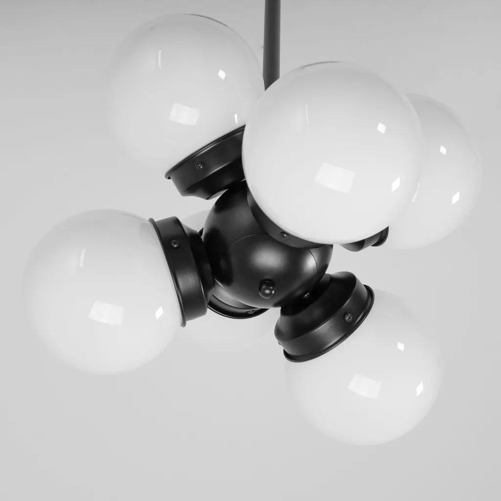 Suspension pour table à manger Toolight APP904-6CP noire - Style loft chic - 6
