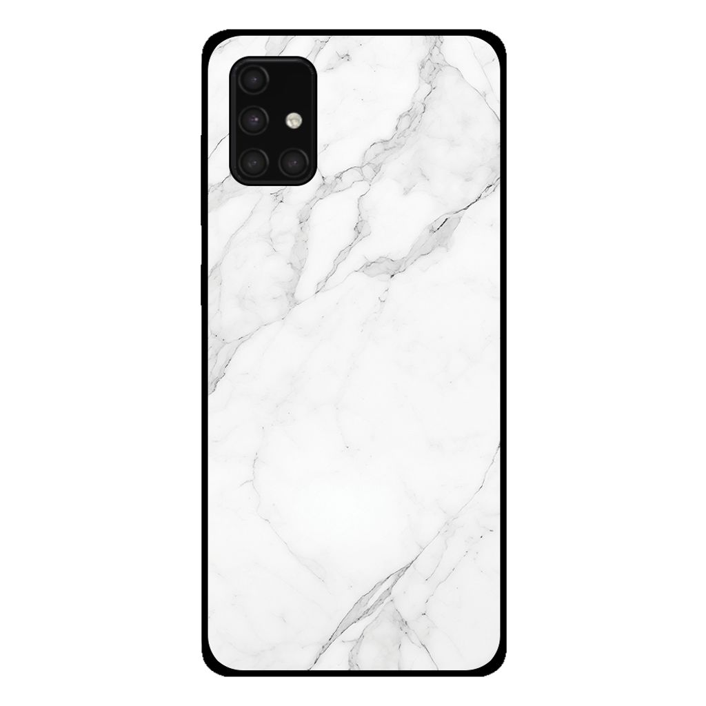 Smartphonica Handyhülle für Samsung Galaxy A71 4G mit Marmordruck - TPU-Hülle mit Marmor-Design - Weiß