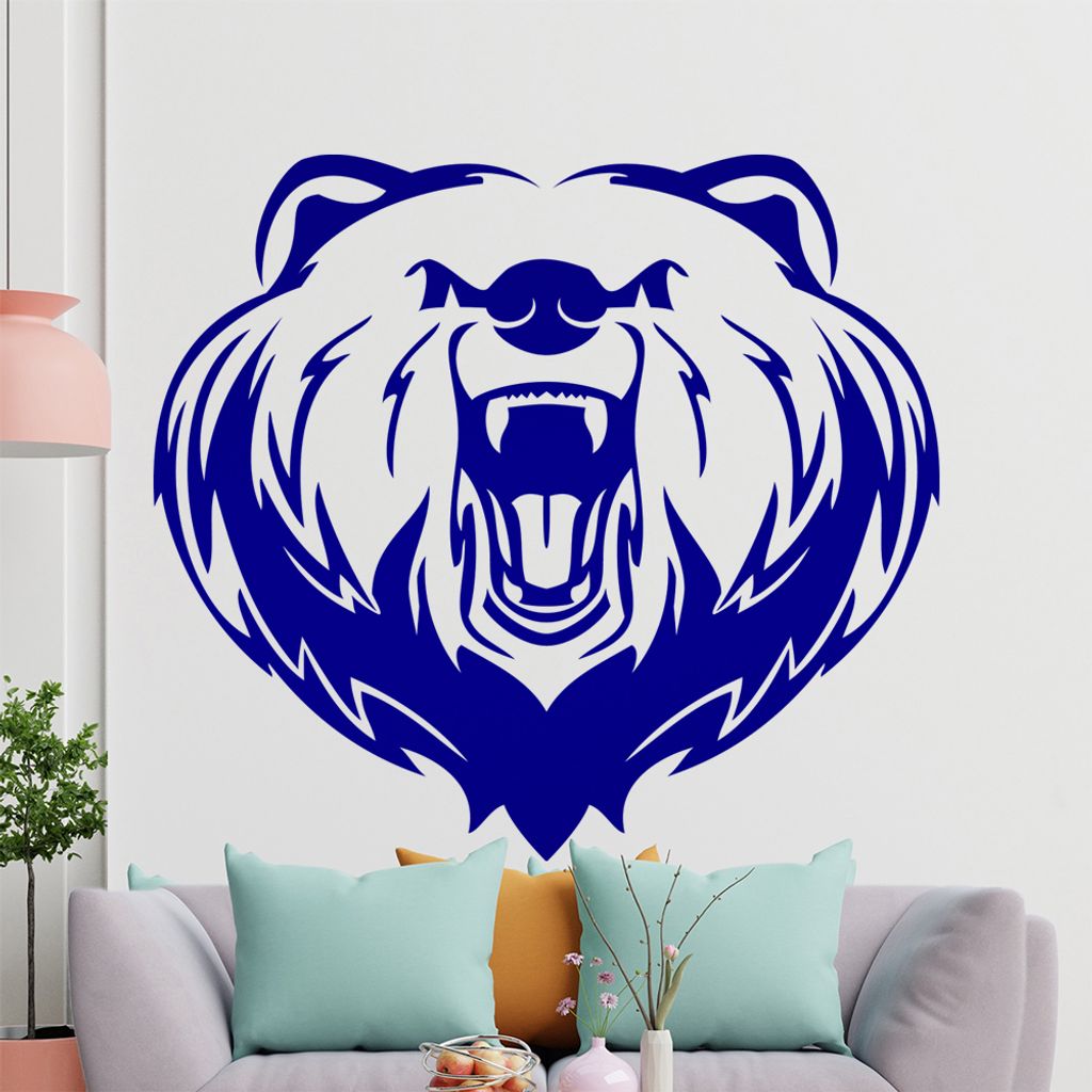 KIWISTAR Braunbär - Bär Wildniss Aggresiv Zähne Wandtattoo in 6 Größen - Wandaufkleber Wall Sticker - Dekoration, Küche, Wohnzimmer, Schlafzi...