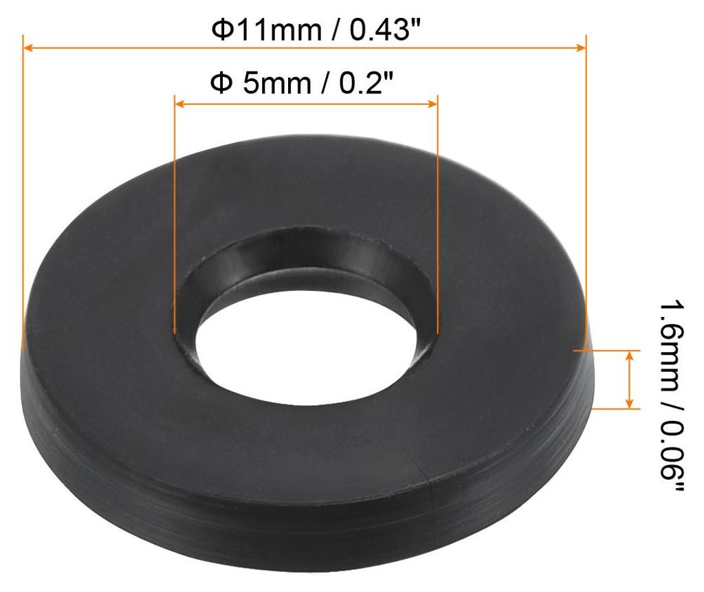 M5 Gummi Flache Unterlegscheiben 8 Pack 5mm ID 11mm AD Dichtungsringe Beilagscheiben Dichtring fš¹r Wasserhahn Rohrleitung Wasser Schlauch Befest...
