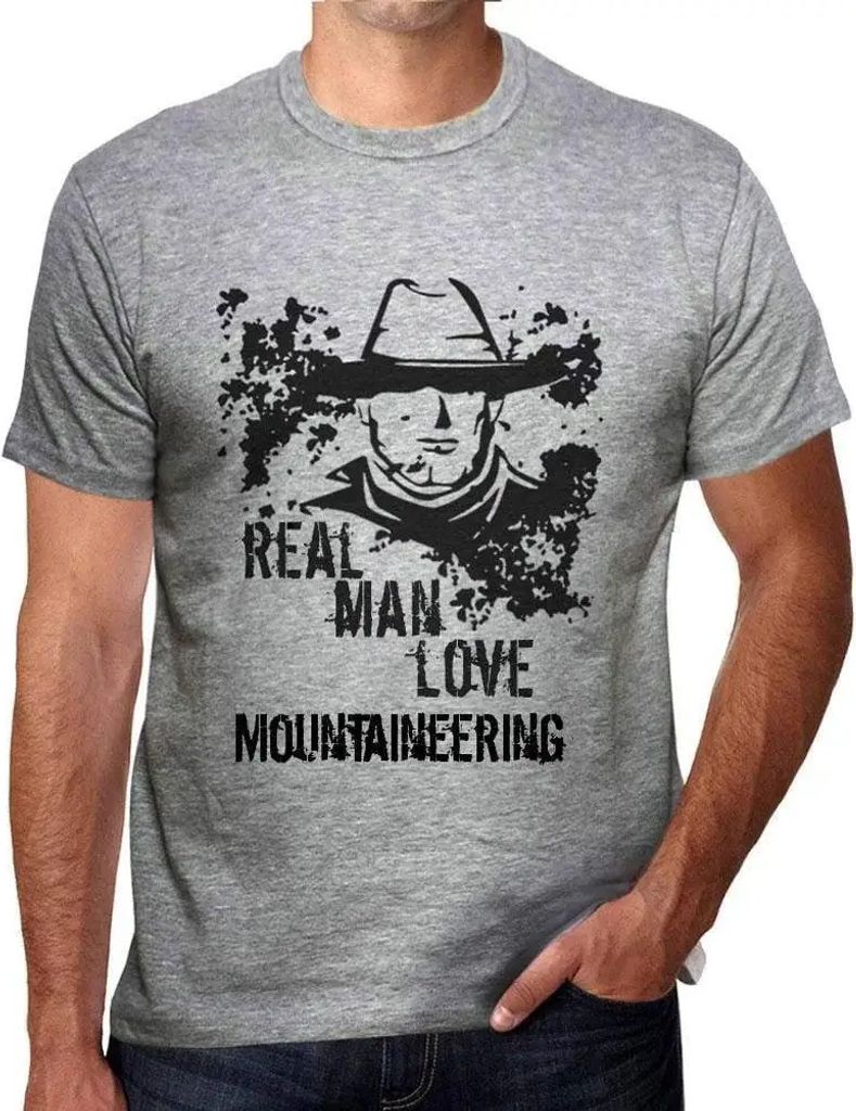 Herren Grafik T-Shirt Echte Männer lieben das Bergsteigen – Real Men Love Mountaineering – Öko-Verantwortlich Vintage Jahrgang Kurzarm Lustig...