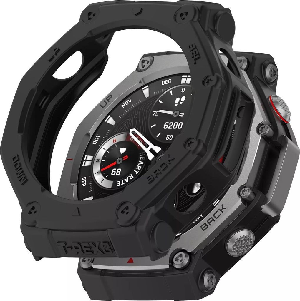 Strap-it Schutzhülle – Robuste TPU-Hülle – Passend für Amazfit T-Rex 3 (Schwarz)