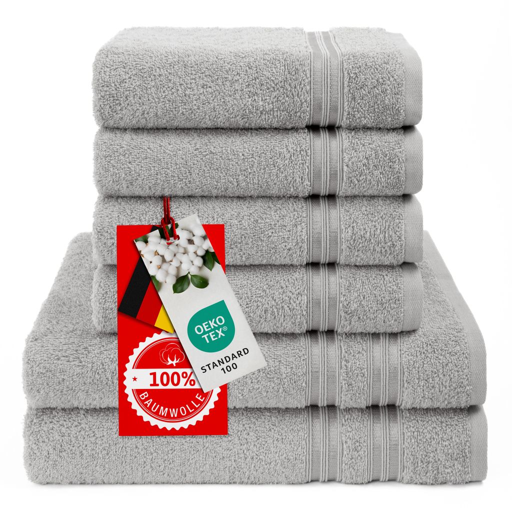 Hammetex Handtücher Set 6-teilig – 2 Badetücher 70x140 cm, Produktbild 
