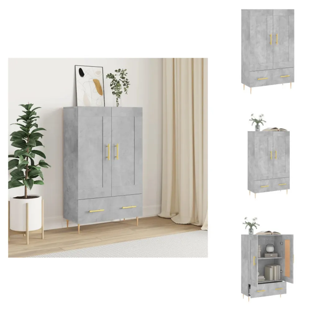 vidaXL Credenza grigio cemento 69,5x31x115 cm in legno - Credenze