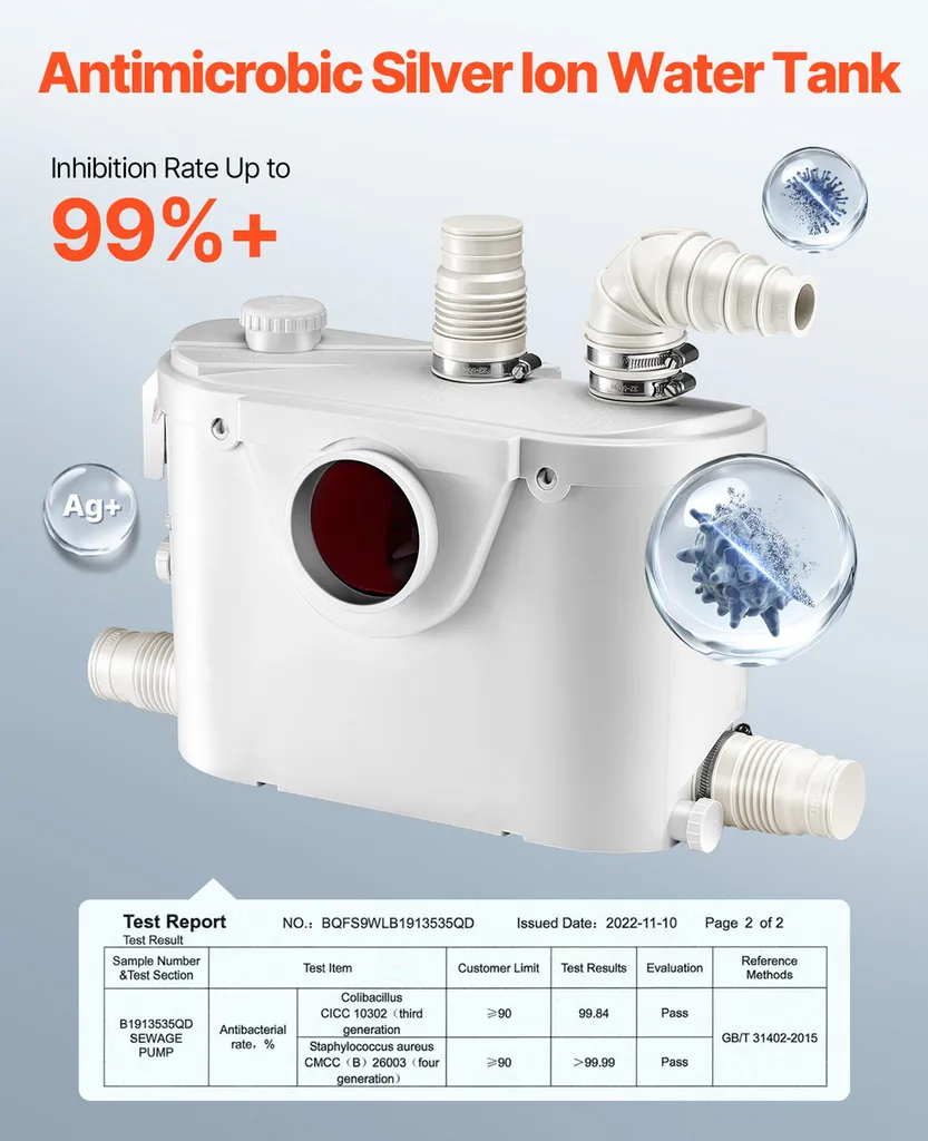 Stazione Sollevamento Acque Nere SucceBuy 500W 110L/min 8mt Prevalenza - 4