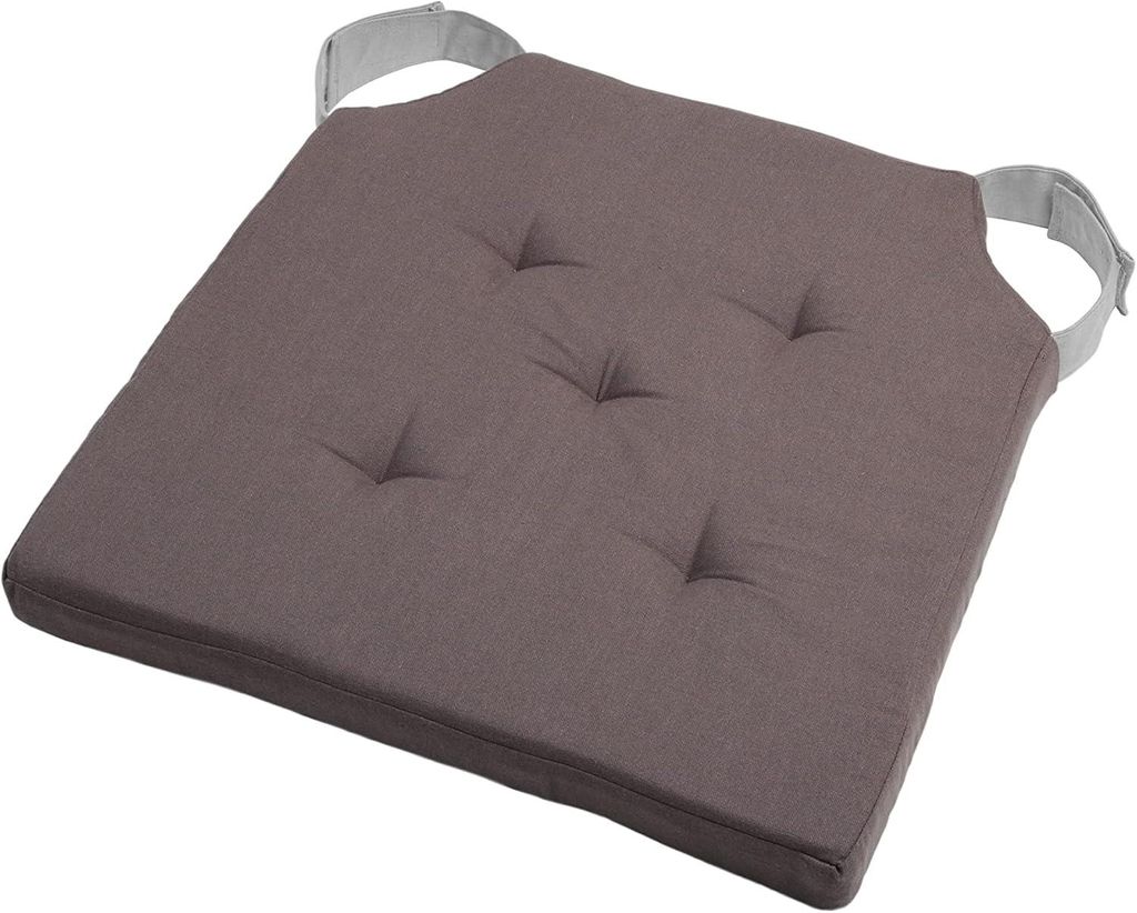 Stuhlkissen 38x38 cm, graue Baumwolle, Duo-Modell, außergewöhnliche Qualität
