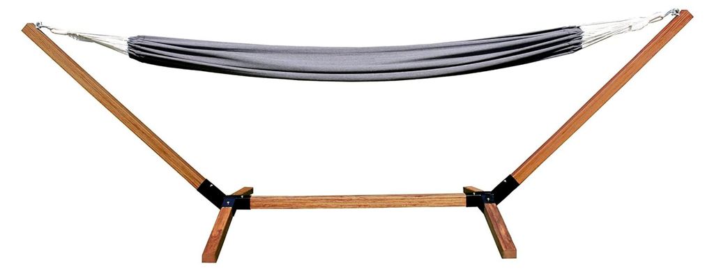 Hängematte mit Lärchen-Gestell 300cm x 100cm, grau