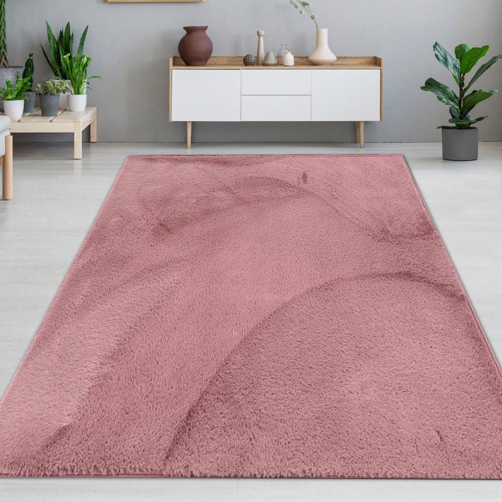 Teppich berry Hasenfell-Optik elegant weich mit feinem Schimmer modern Größe - 160 x 230 cm