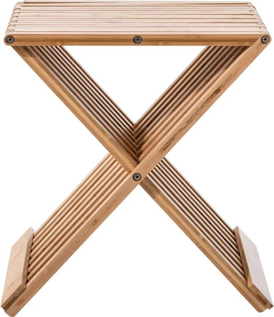Siège d'appoint pliable bambou écologique tabouret mobile multifonction - 9