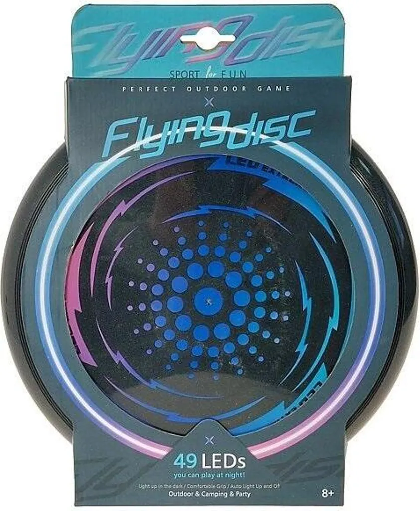 UFO Frisbee 49 LED Ricaricabile 27cm - Effetto Luci Spaziale per Party