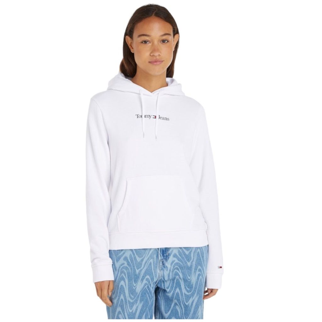 TOMMY HILFIGER WEISSES SWEATSHIRT FÜR DAMEN OHNE REISSVERSCHLUSS : Farbe - Weiß, Größe - M Größe: M Farbe: Weiß