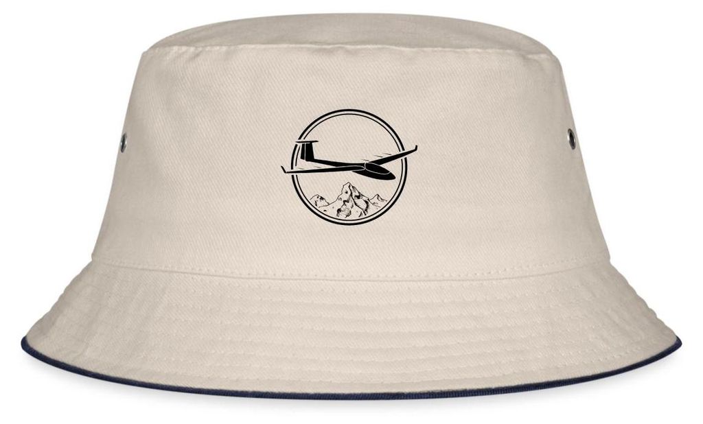 Spreadshirt Segelflugzeug Segelflug Über Den Bergen Fischerhut, S/M (Caps), Natur/Navy