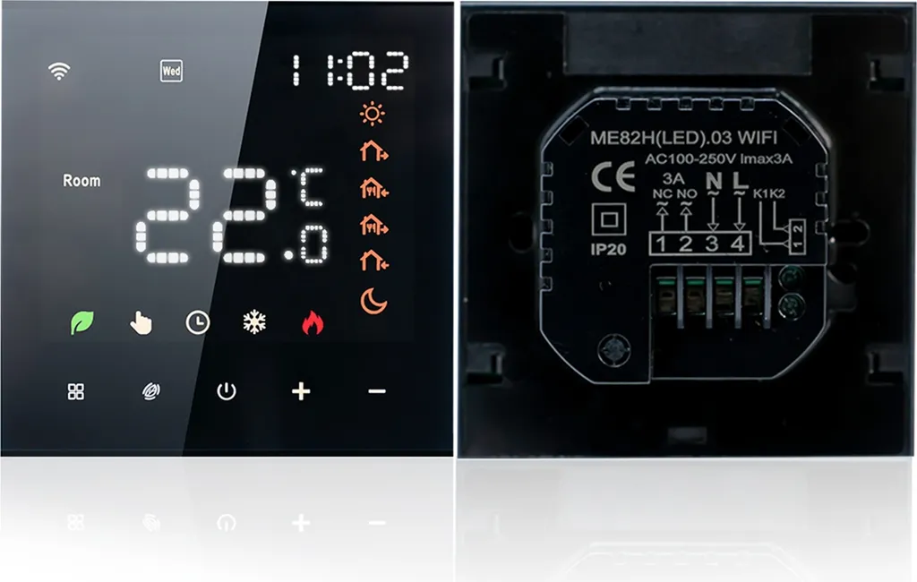 Thermostat Connecté WiFi Tuya 3A pour Chauffage au Sol avec Écran LCD