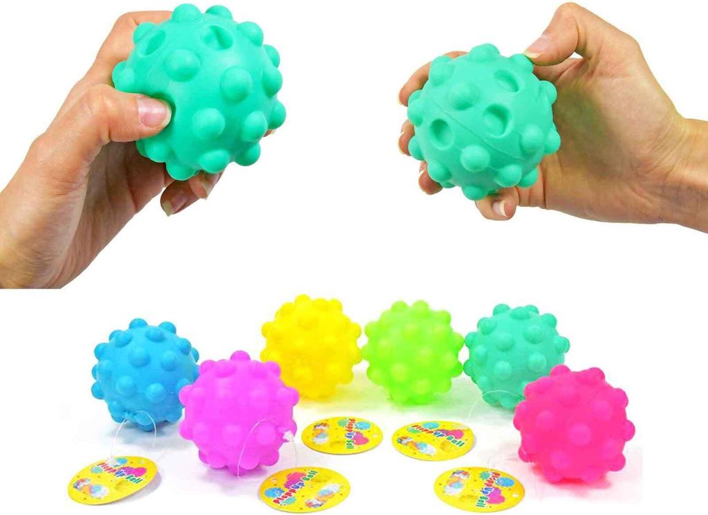 6 tlg. Set Kögler Plopp Up Bälle Spielball Antistress Ball Produktbild 1