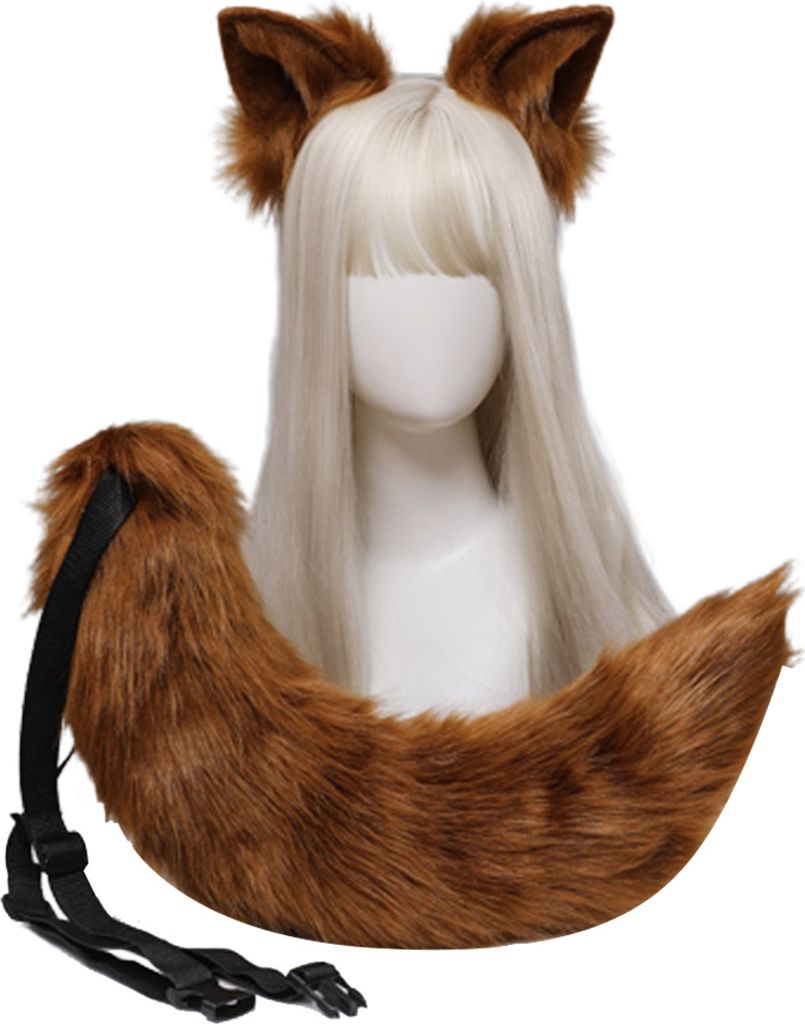 Katzenohren Wolf Fuchs Ohren Schwanz Set Tier süße Kopf Produktbild 