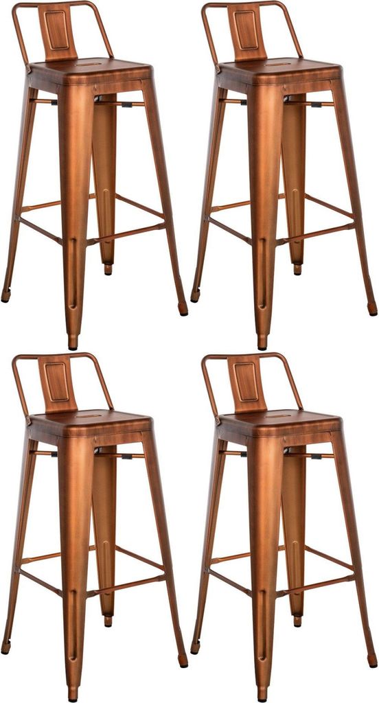 Klassischer robuster Barhocker – Stabiler Hocker – Bequeme Fußstütze | Farbe: Kupfer