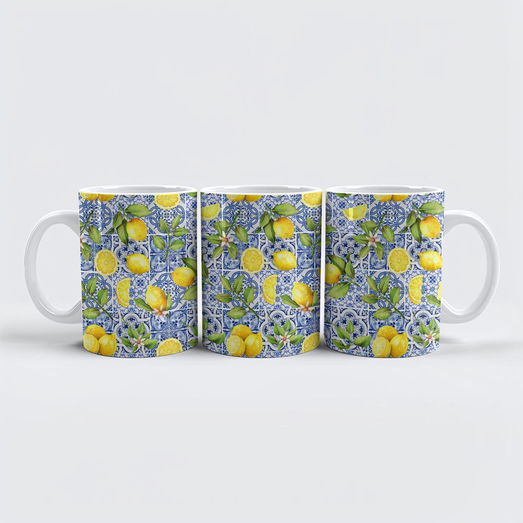raxxa Premium-Tasse "Mediterrane Exotik auf Fliesen Produktbild 