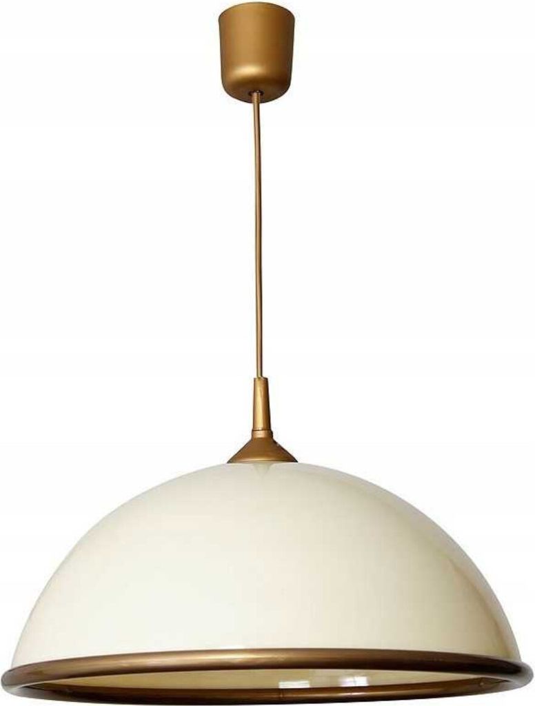 Lampa wisząca nad stół półokrągła kremowa złota Kuchnia Zdjęcie produktu 