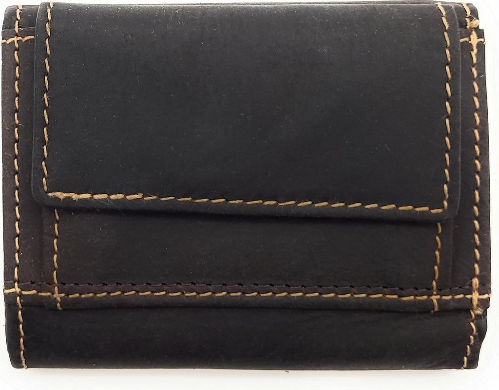 Jockey Club echt Leder Mini Geldbörse Hunterleder Toro vintage mit RFID Schutz dunkelbraun