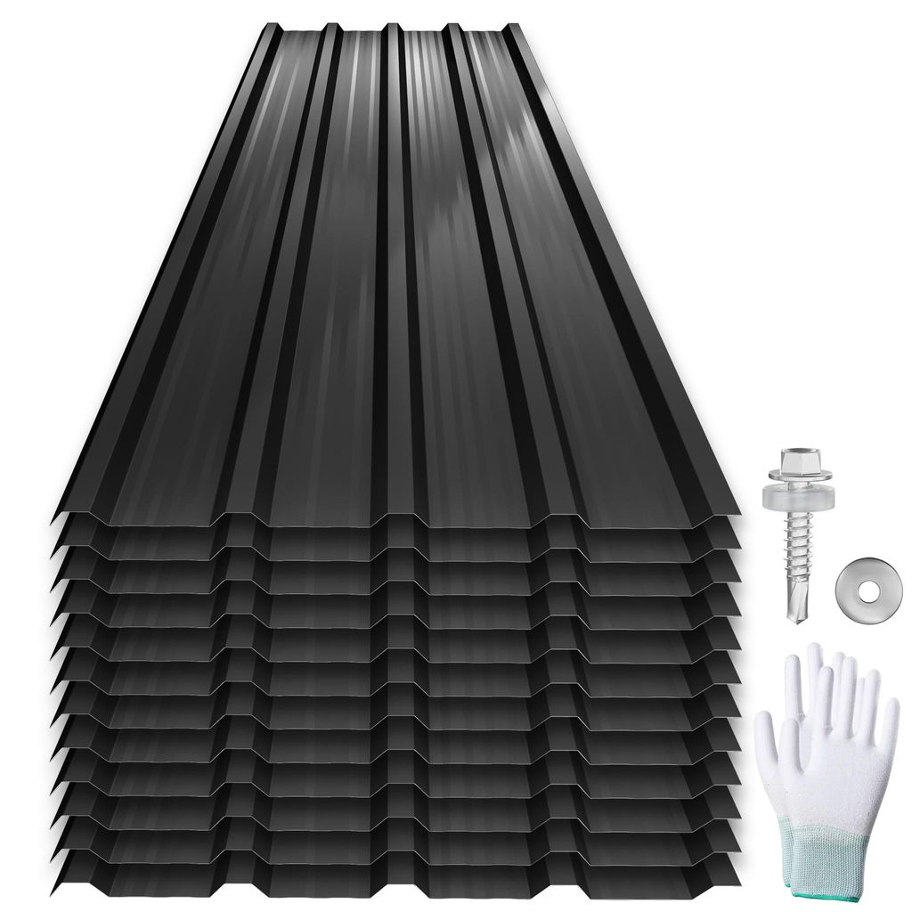 XMTECH 24x Tôle trapézoïdale 14 m² Galvanisée Résistante à Image du produit 