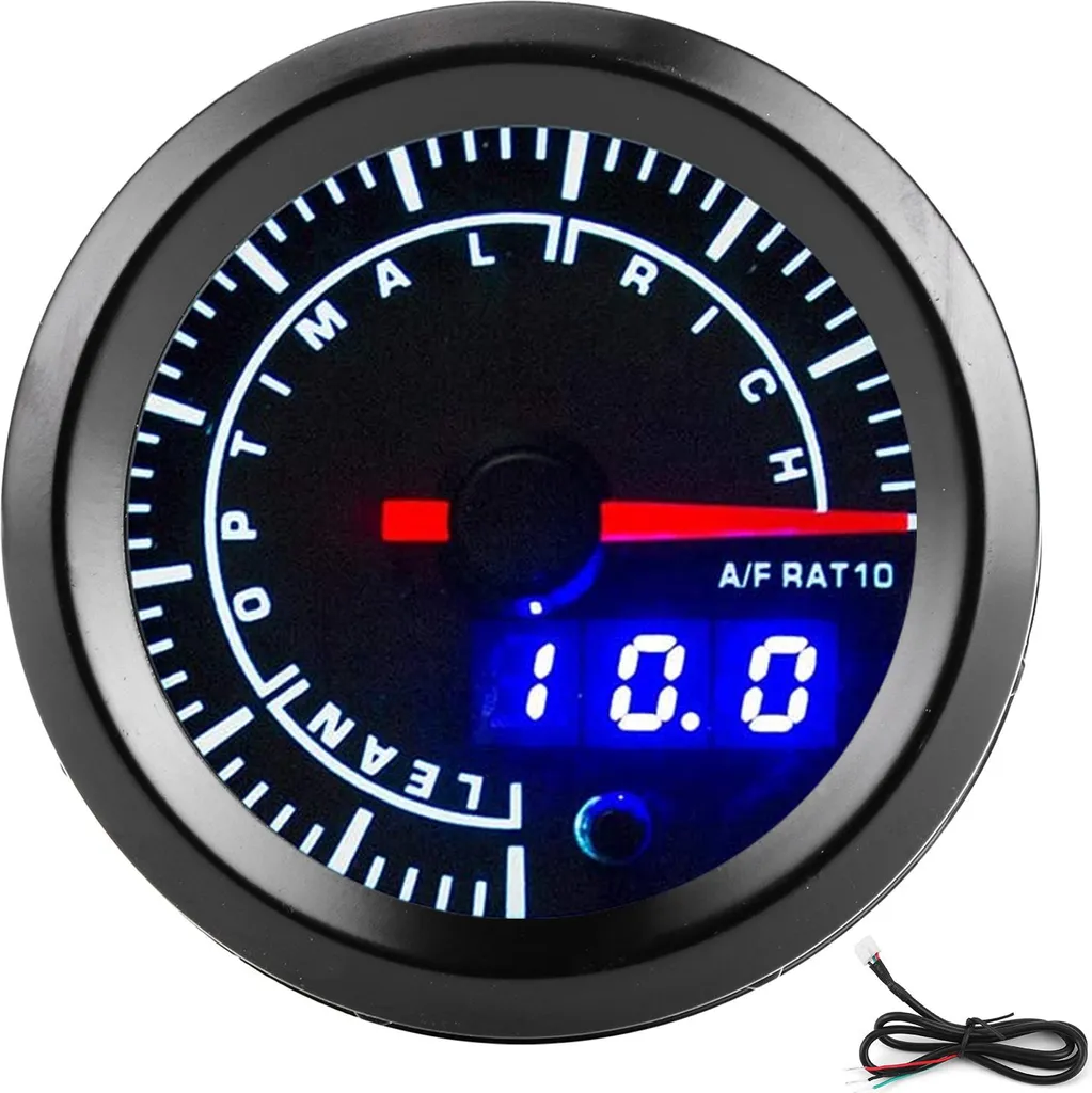 Manomètre de ratio air-carburant digital 52 mm pour tableau de bord auto