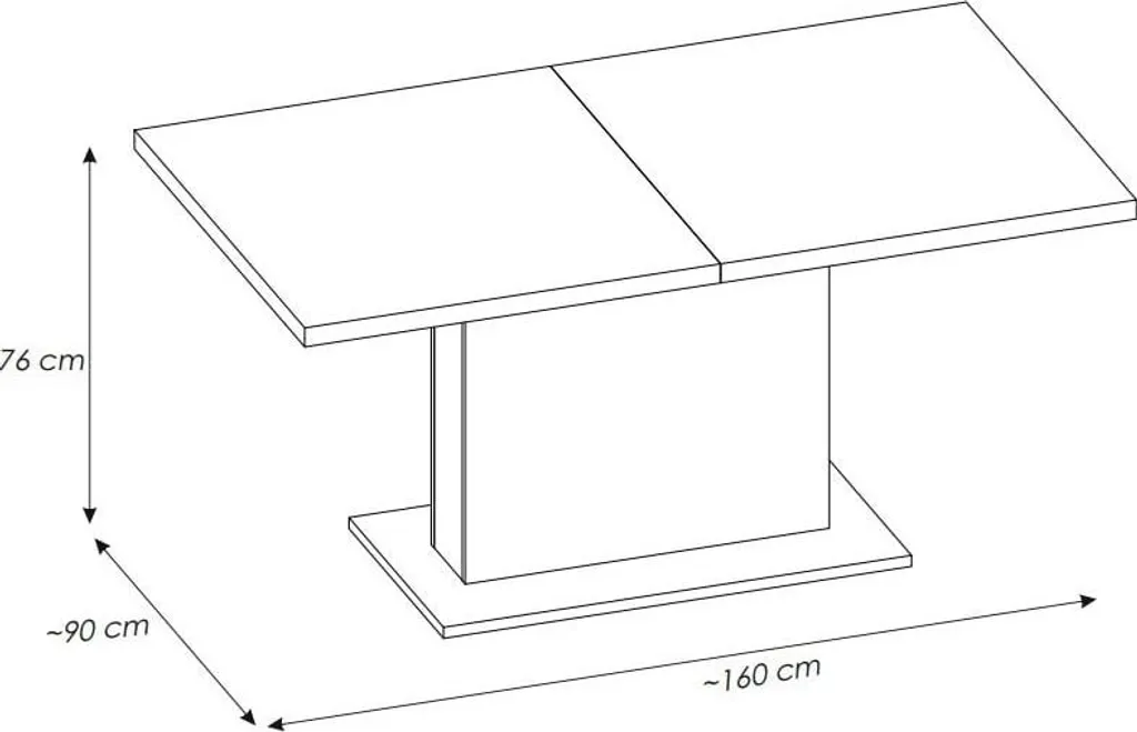 Table extensible Shirley avec rallonge papillon et plateau effet chêne