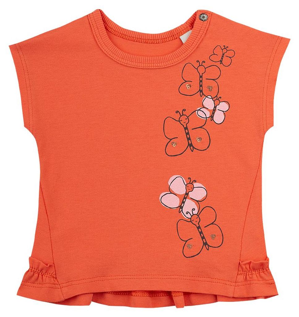 Sanetta Kidswear Mädchen T-Shirt rot Schmetterling 68