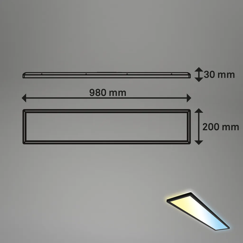 Plafonnier LED Variable 98cm Noir avec Effet Rétroéclairage et Télécommande - 6