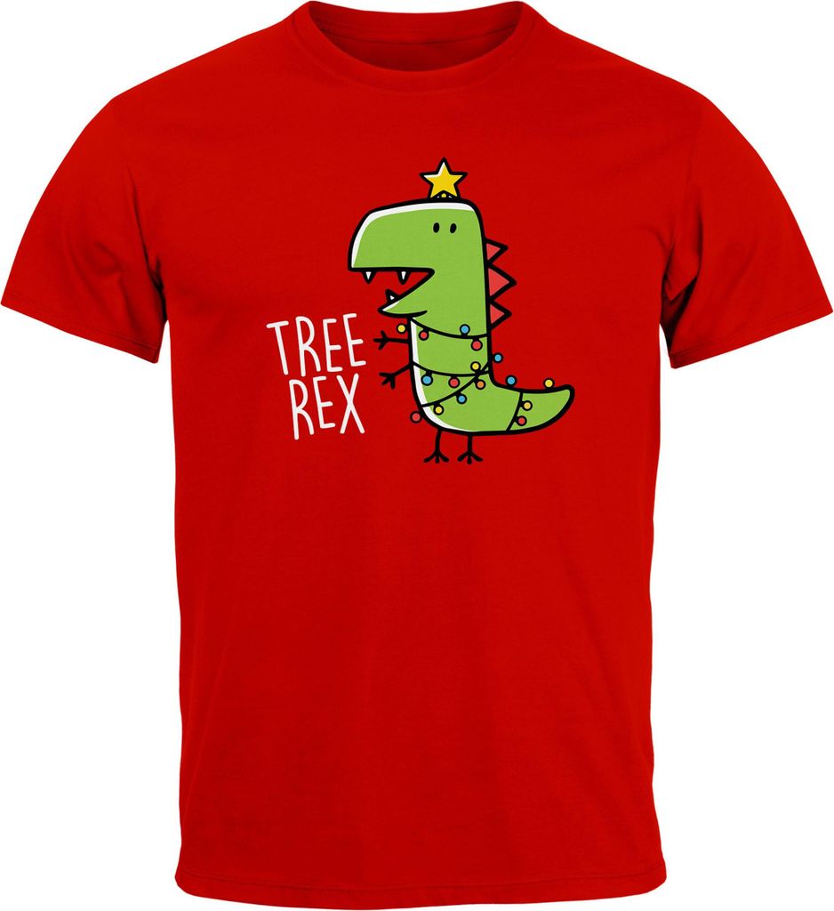Herren T-Shirt Tree Rex Weihnachten Spruch lustig Dino Dinosaurier Tyrannosaurus XMAS Outfit Männer Moonworks