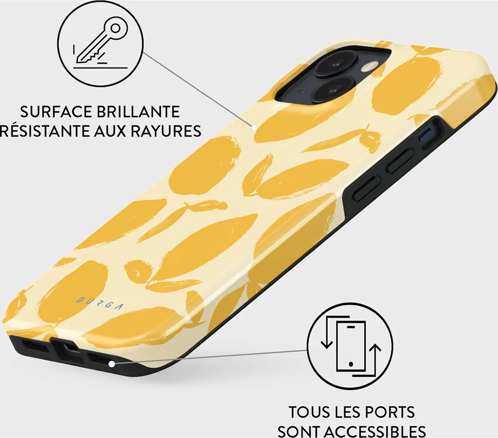 Protection iPhone 13 Robuste Idéale pour le Quotidien Motif Lemon Tart