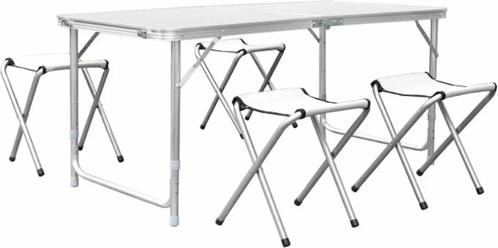 Table de pique-nique Happyment pliable pour 4 personnes avec 4 chaises