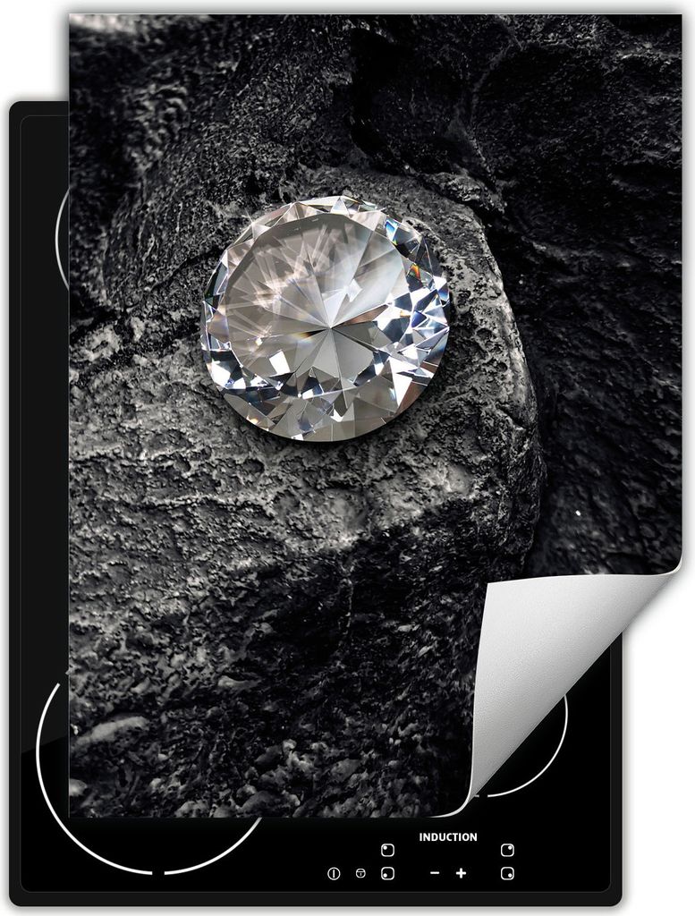 DarHaus Herdabdeckplatte Einteilig Küche Abdeckplatte für Glaskeramikfeld Abdeckung Induktionskochfeld Aufrollbare Matte 40x52 cm, Diamant