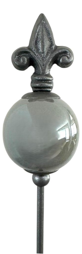 Metall Stecker französische Lilie Gartenstecker grau BETONGRAU 80cm