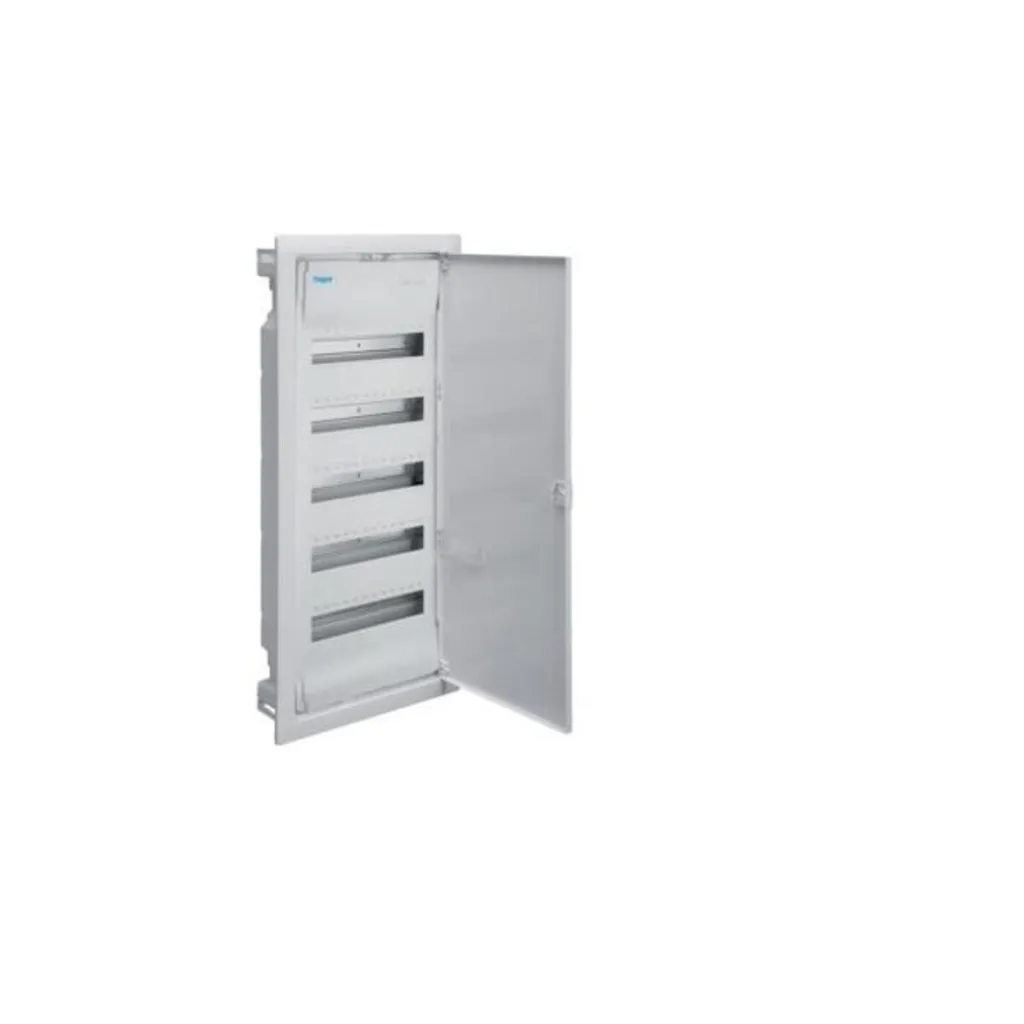 Hager VU60NC : Coffret encastré 60 mod porte acier, solution rangée