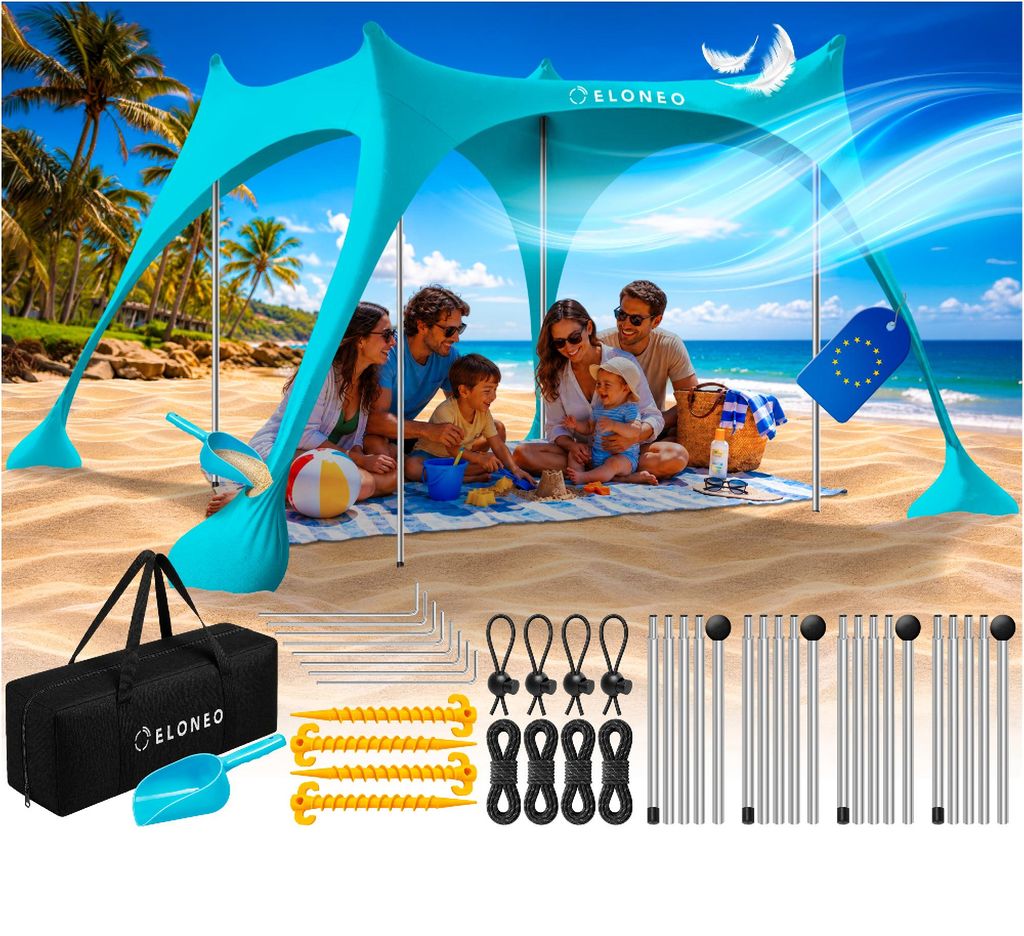 ELONEO, tenda parasole Strandzelt, protezione solare 50+, Immagine del prodotto 