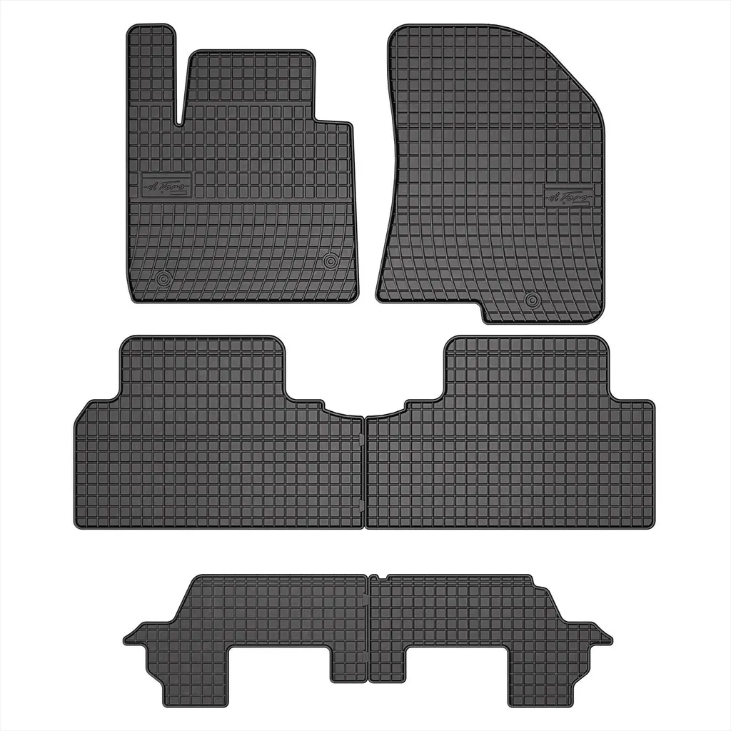 OMAC Tappetini in Gomma Kia Carens 2013-2019 - Set 6 Pezzi 3D Nero