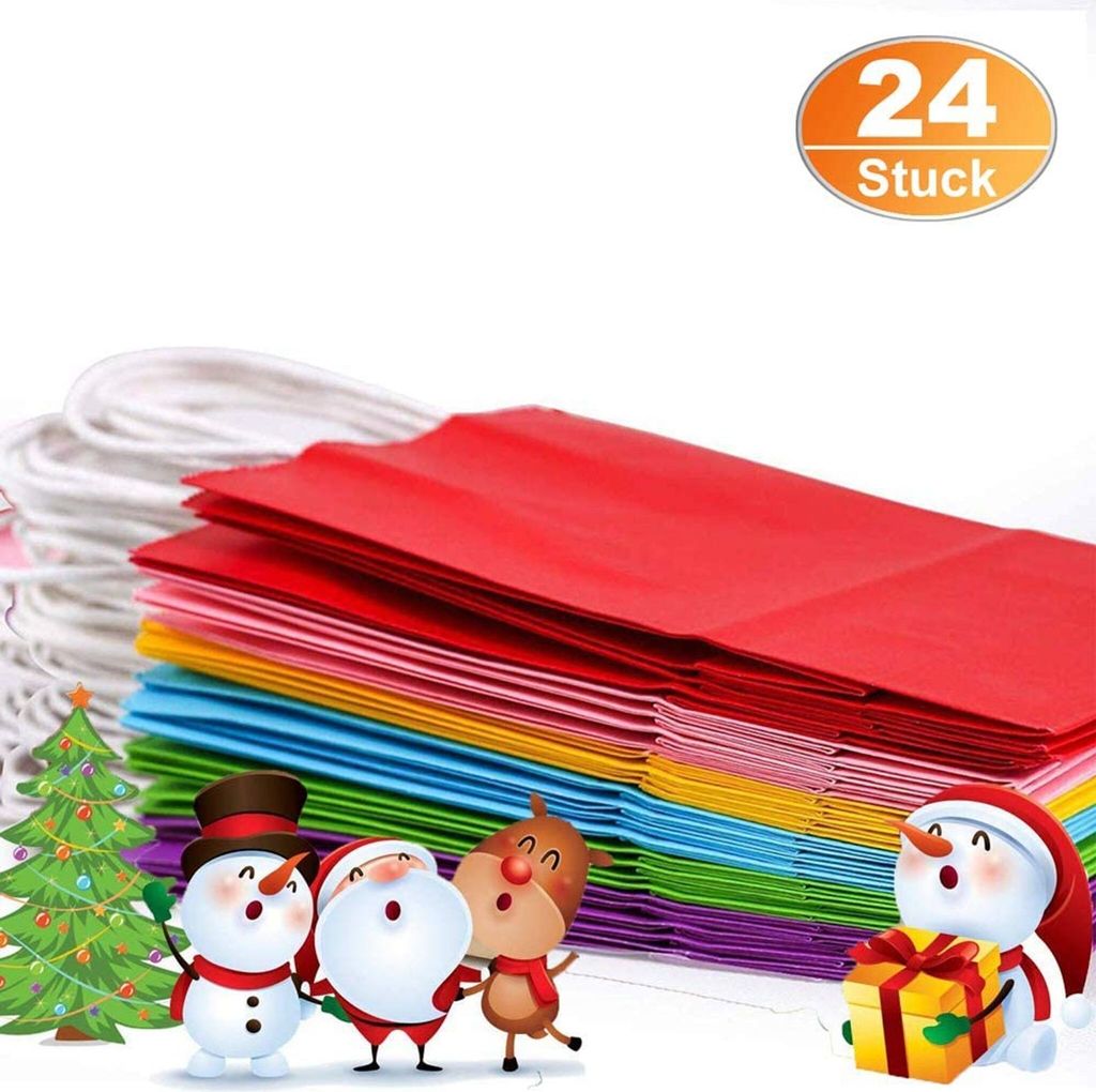 24 Stück Papier-Geschenktüten, bunte Papiertüten, Produktbild 2