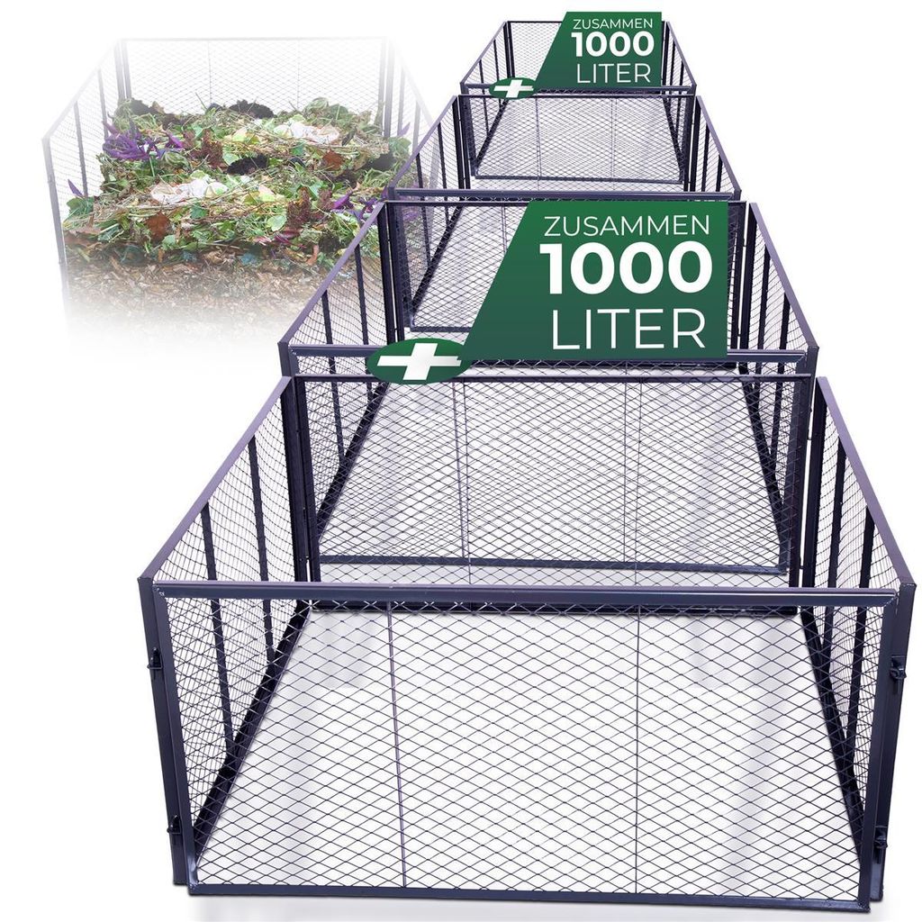 Novatool 2x zahradní kompostér kovový 100x100x100 cm, s Obrázek produktu 