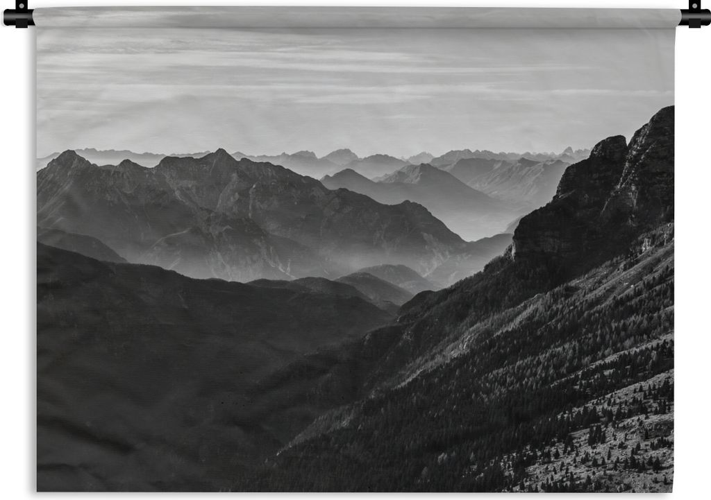 MuchoWow Wandteppich Wandbehang Berge - Natur - Nebel 150x112.50 cm Tapisserie Dekoration Wandtuch - Wanddecke - Wandteppiche