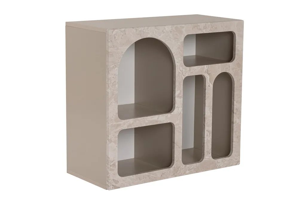 Meuble console pour petit salon Lessa effet travertin 80cm de large - 7