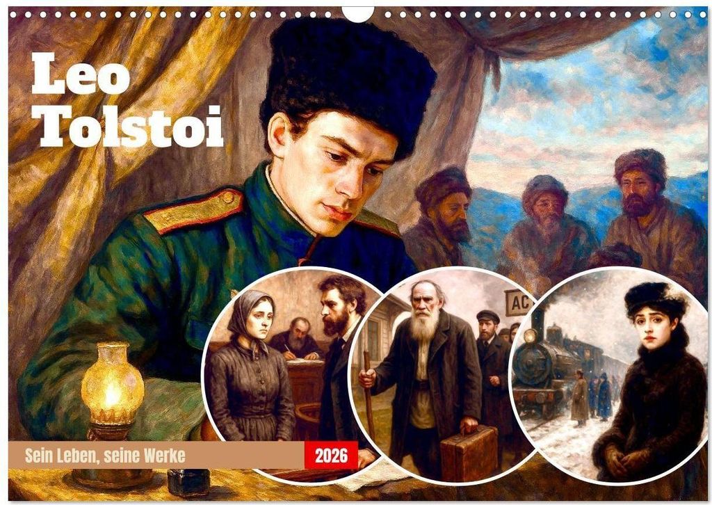 Leo Tolstoi (Wandkalender 2026 DIN A3 quer), CALVENDO Monatskalender