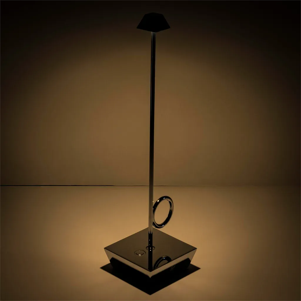 Lampe de Table Sans Fil Broggi Bugia Chromée avec Batterie Rechargeable USB - 4