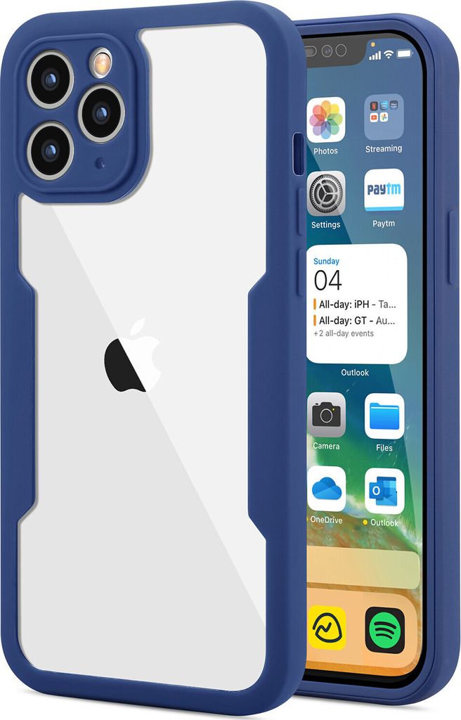 iPhone 11 Pro Max Schutzhülle, Eingebautem Displayschutz 360 Grad Komplettschutz Handyhülle für iPhone 11 Pro Max Blau