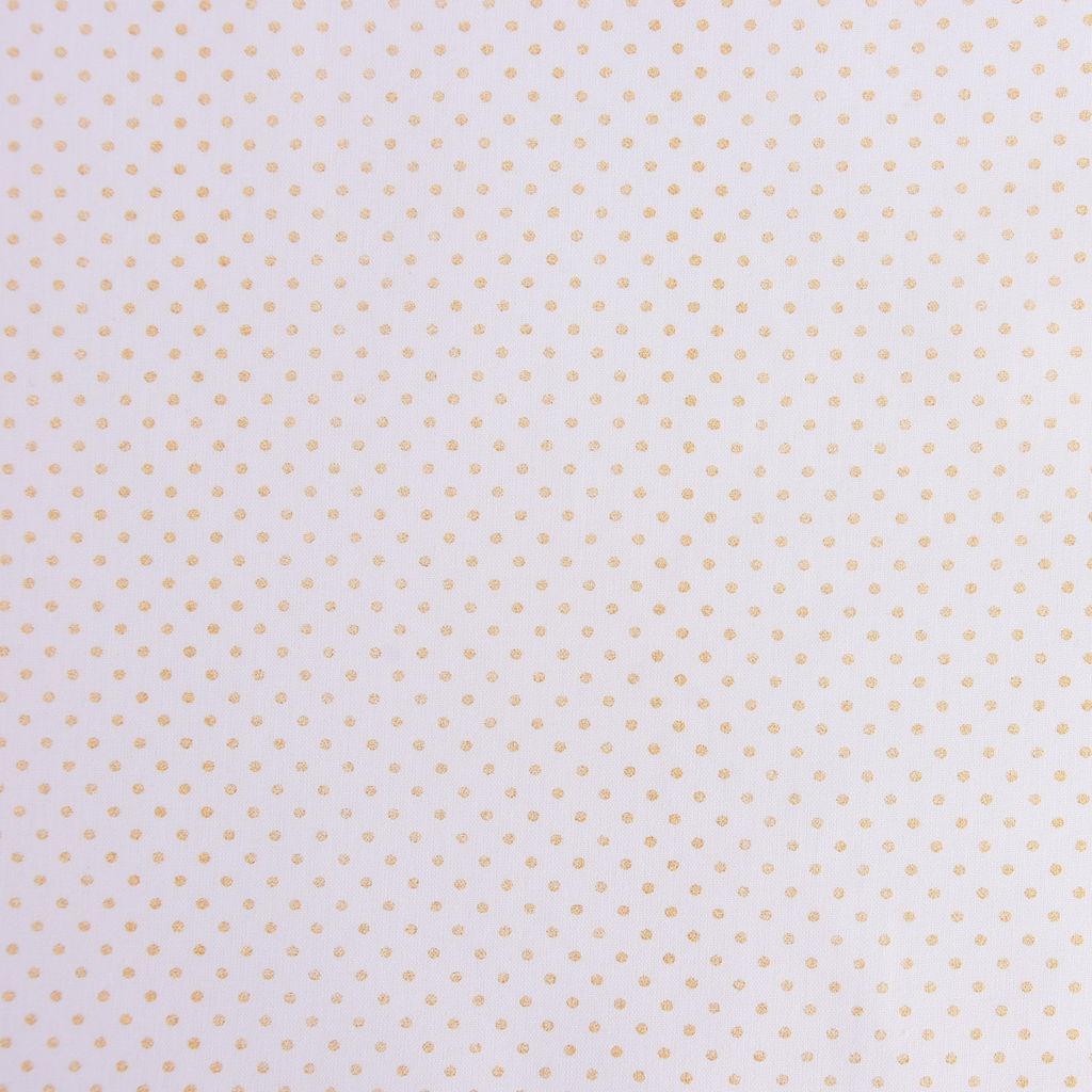 Baumwollstoff Pisani Punkte weiß goldfarbig 1,5m Breite