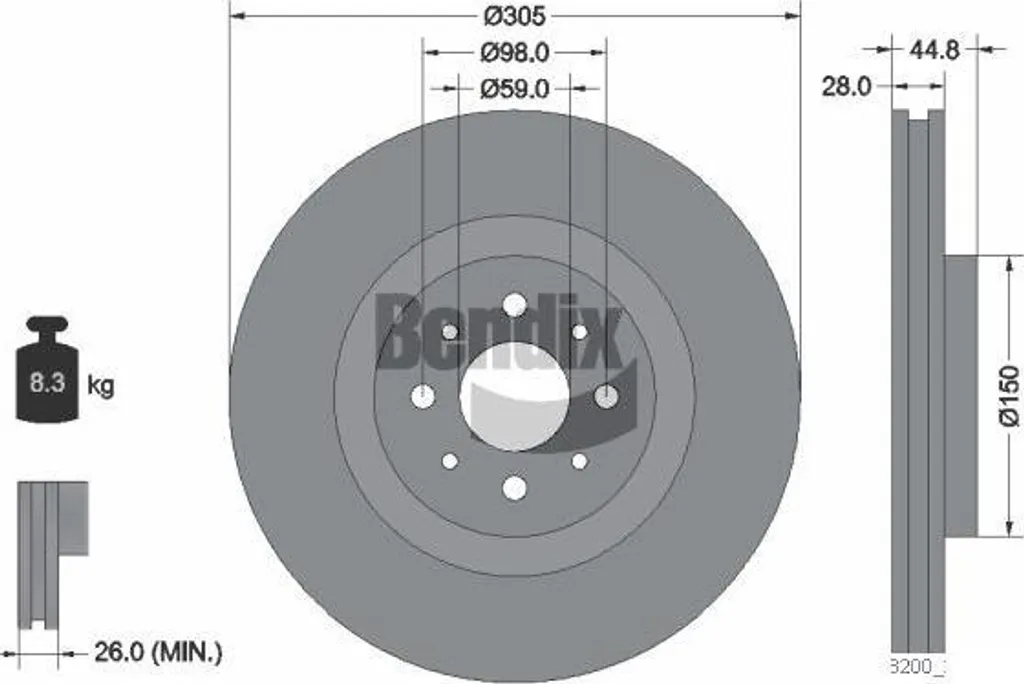Éliminez les vibrations de freinage : Disque Bendix BDS2054 pour Mito